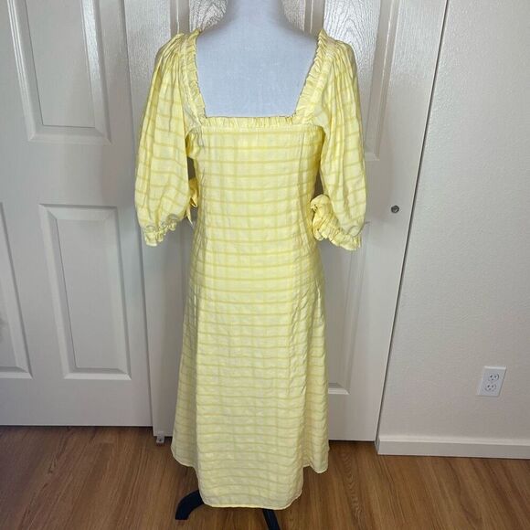 Capulet Midi Sun Dress Butter Yellow Plaid Size XS - Picture 4 of 13